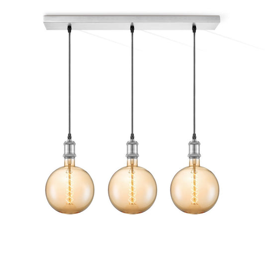 Home Sweet Home hanglamp chroom vintage - 3 LED -dimbaar E27 amber