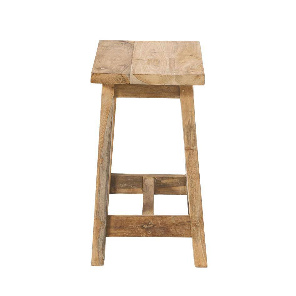 HSM Collection-Rechthoekige Kruk Lawas-50x27x46-Naturel-Teak