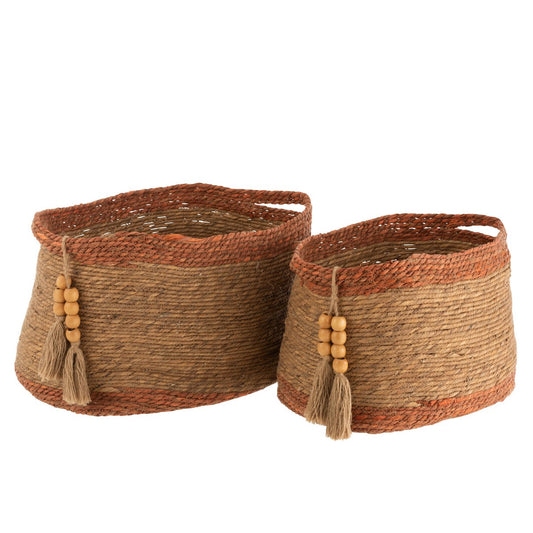 J-Line manden Ovaal - jute - naturel/bruin