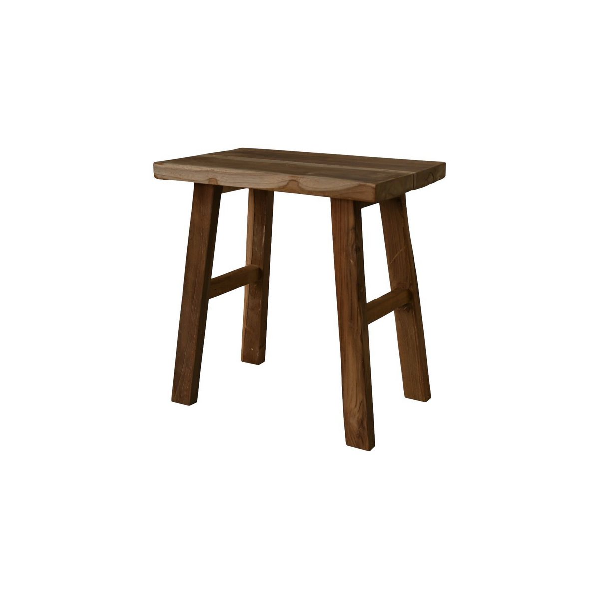 HSM Collection-Rechthoekige Kruk-45x29x45-Naturel-Teak
