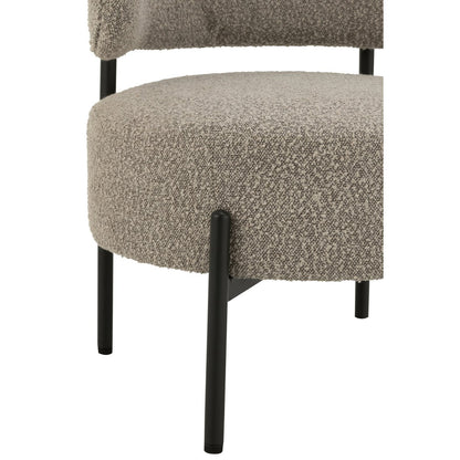 J-Line loungestoel Bouclé - multiplex/polyester - grijs/zwart