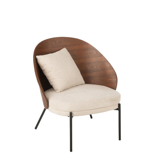 J-Line Loungestoel Multiplex/Metaal Bruin/Beige