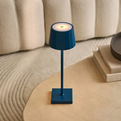 Wouter delftware blauw oplaadbare tafellamp-draadloos opladen, dimable, 120 uur batterijduur