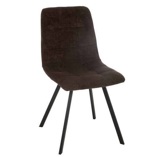 J-Line Eetstoel Clark Metaal/Polyester Bruin