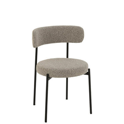 J-Line stoel Bouclé - multiplex/polyester - grijs/zwart