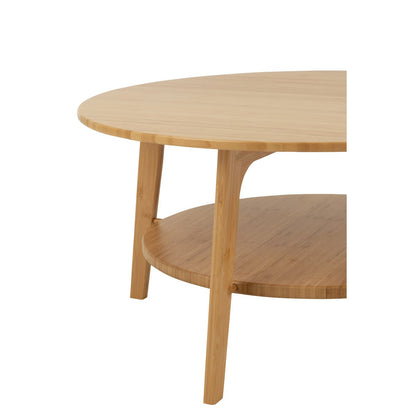 J-Line bijzettafel Rond - bamboe - naturel - large