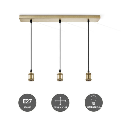 Home Sweet Home hanglamp vintage 3 LED lamp G125 dimbaar E27 helder