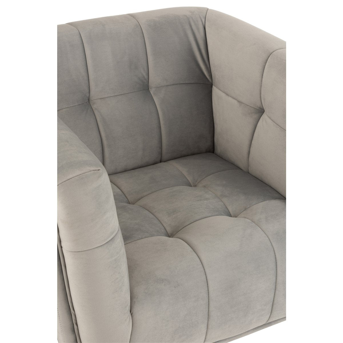 J-Line zetel Lounge - 1 pers - textiel/metaal - lichtgrijs