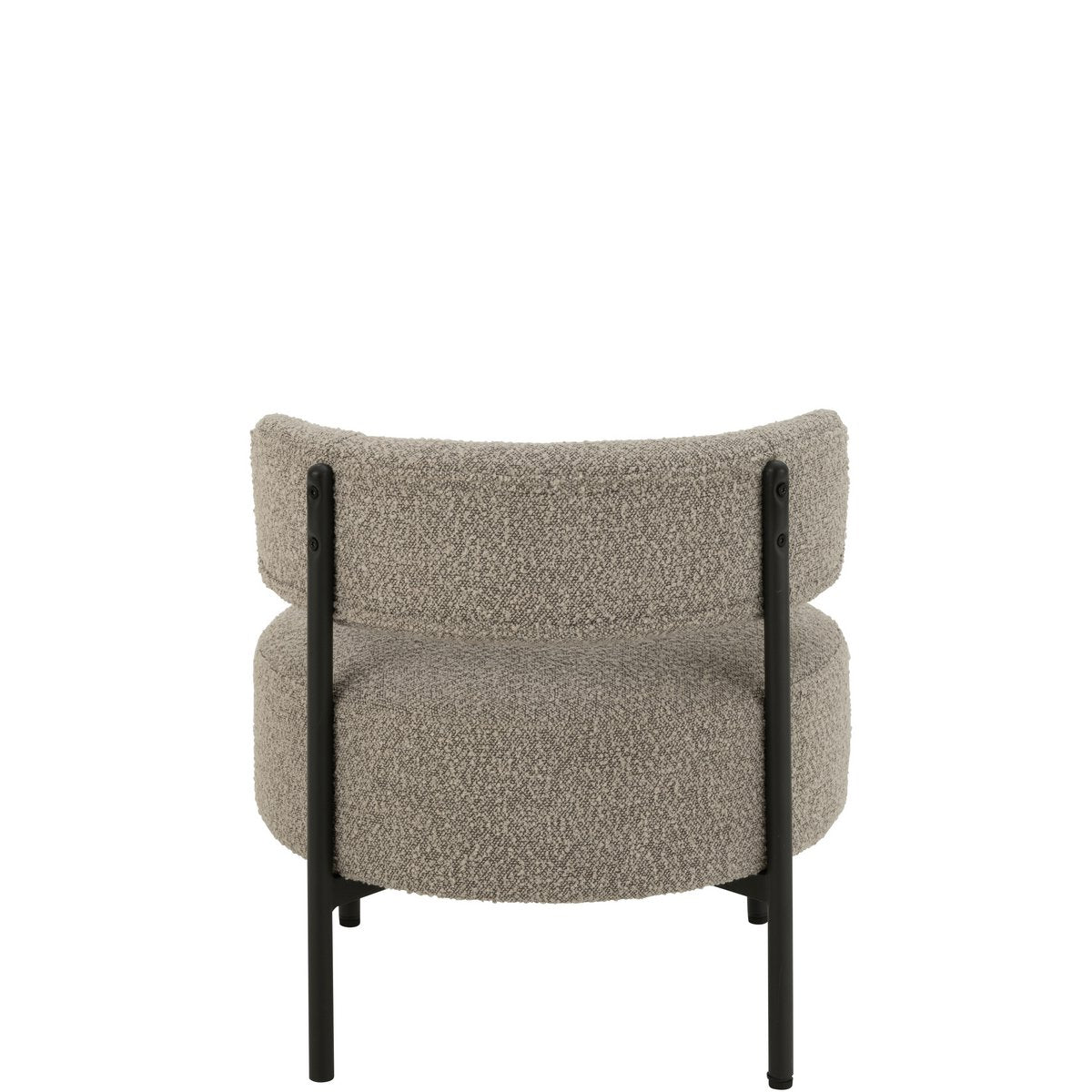 J-Line loungestoel Bouclé - multiplex/polyester - grijs/zwart