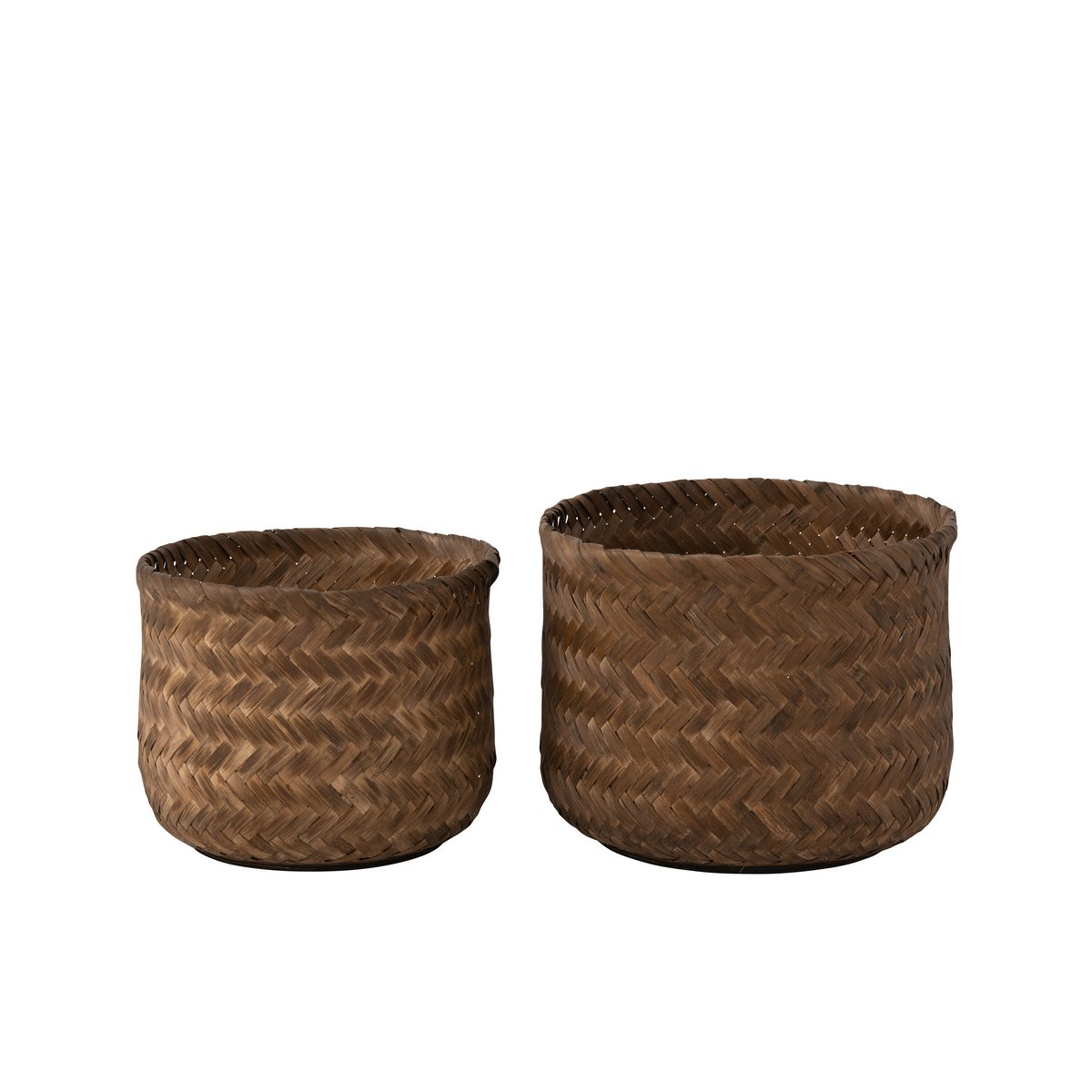J-Line mand - bamboe - donkerbruin - 2 stuks