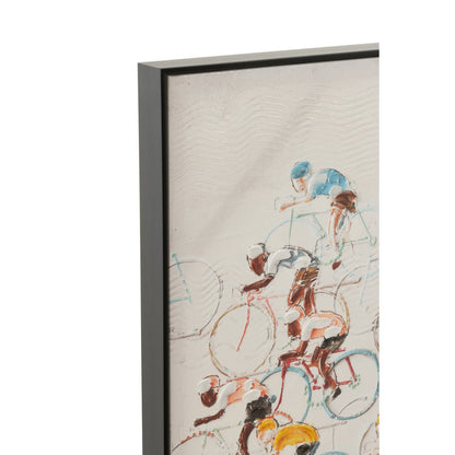 J-Line schilderij Wielrenners - canvas/verf - mix
