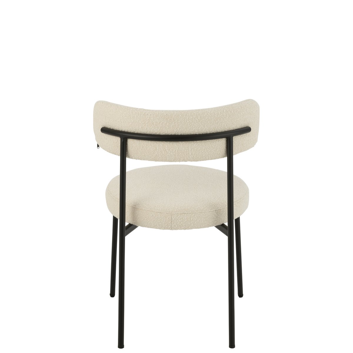 J-Line stoel Bouclé - multiplex/polyester - wit/zwart