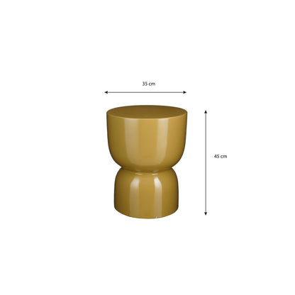 Stage Bijzettafel - H45 x Ø35 cm - Cement - Geel