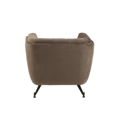 J-Line Lounge Zetel 1-Zit Textiel/Hout/Metaal Donker Grijs