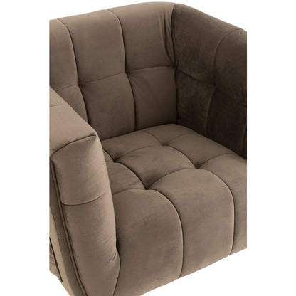 J-Line Lounge Zetel 1-Zit Textiel/Hout/Metaal Donker Grijs