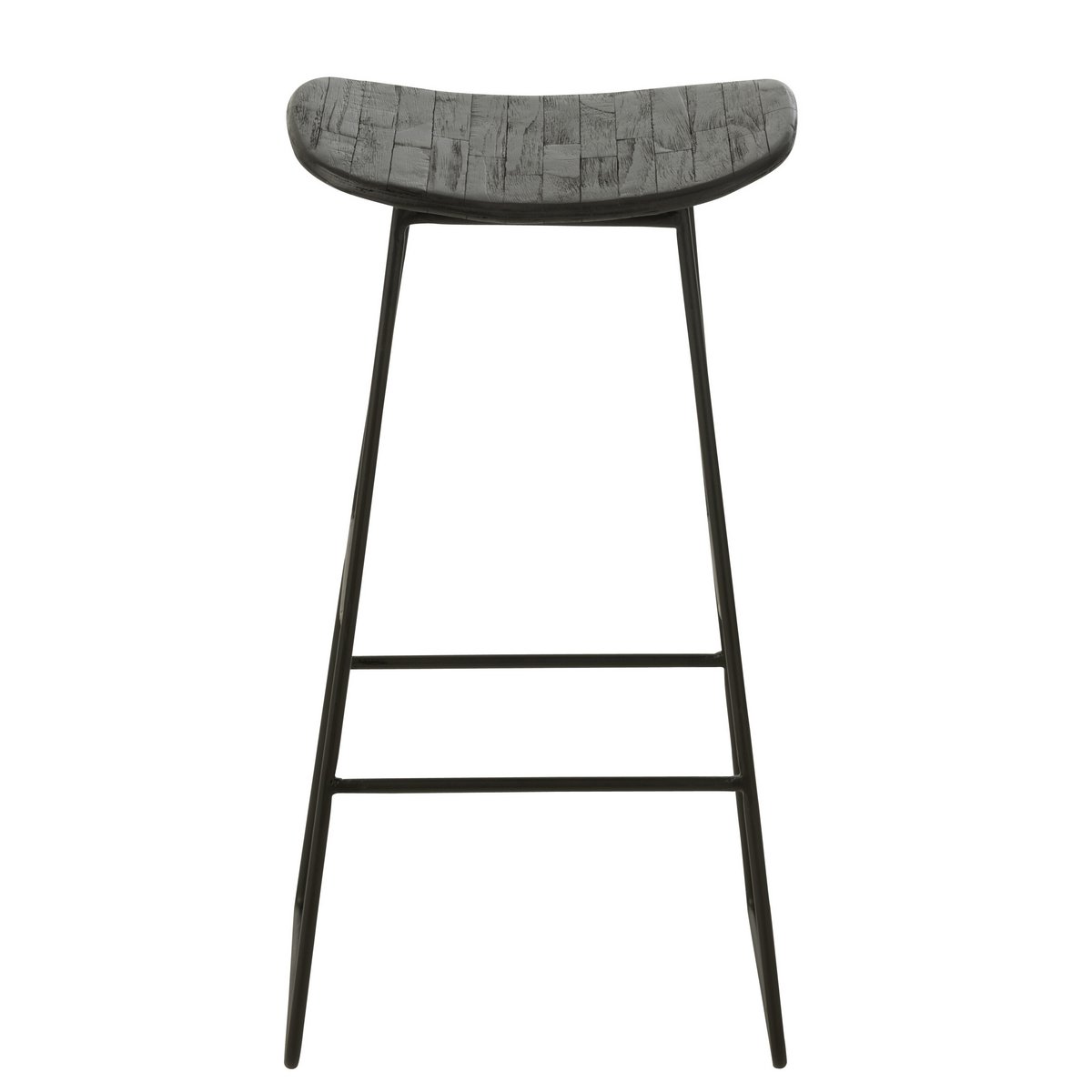 J-Line stoel Rechthoekig - gerecycleerd teak - zwart - large