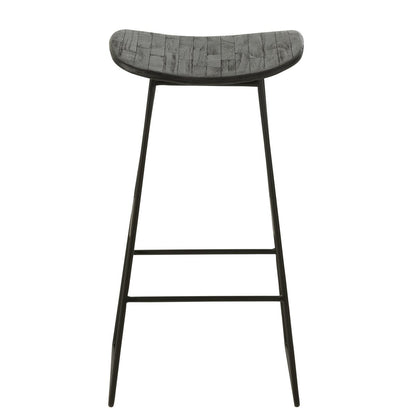J-Line stoel Rechthoekig - gerecycleerd teak - zwart - large
