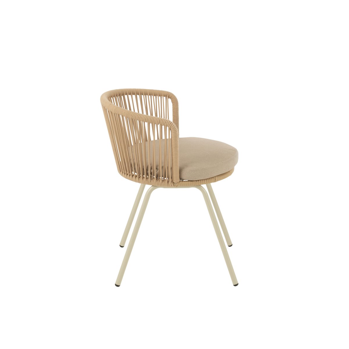 J-Line Stoel Toa Metaal/Koord Beige