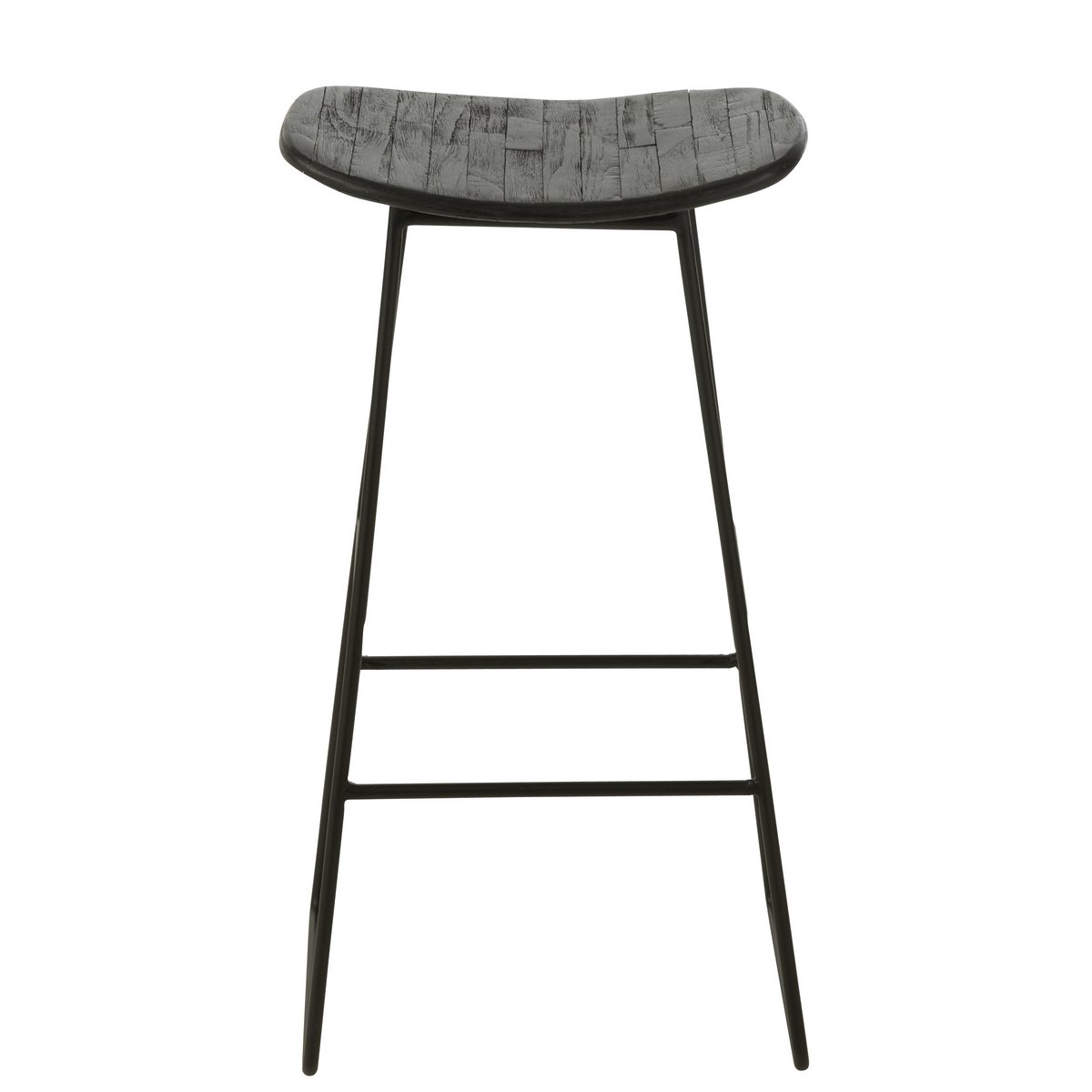 J-Line stoel Rechthoekig - gerecycleerd teak - zwart - large