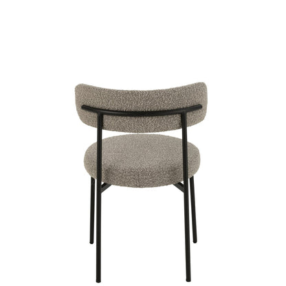 J-Line stoel Bouclé - multiplex/polyester - grijs/zwart