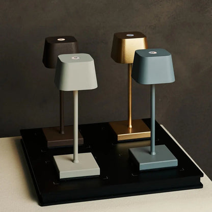 Sarphati Mini Mouse Gray Draadloze tafellamp - draadloos oplaadbaar via laadstation, dimbare lamp en 3 lichtmodi