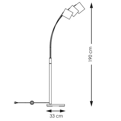 Home Sweet Home Moderne Vloerlamp - Staande Lamp - 3-lampenkapp