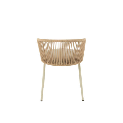 J-Line Stoel Toa Metaal/Koord Beige