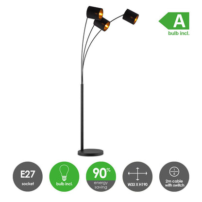 Home Sweet Home Moderne Vloerlamp - Staande Lamp - 3-lampenkapp