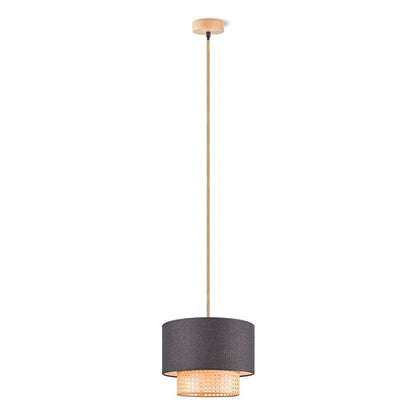 Home Sweet Home Hanglamp Cane Weave - Zwart - 30x30x129cm