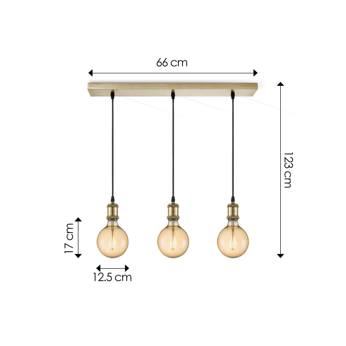Home Sweet Home hanglamp vintage - 3 LED lamp G180 - dimbaar E27 amber