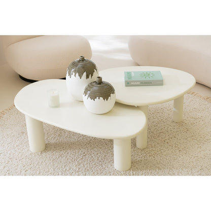 J-Line Bijzettafel Bali Mdf/Pvc Wit Medium