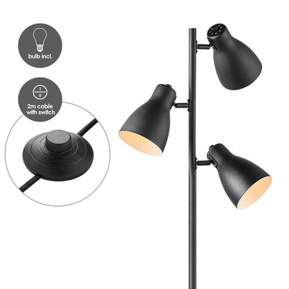 Home Sweet Home 3L Vloerlamp zwart - Moderne Vloerlamp Zwart