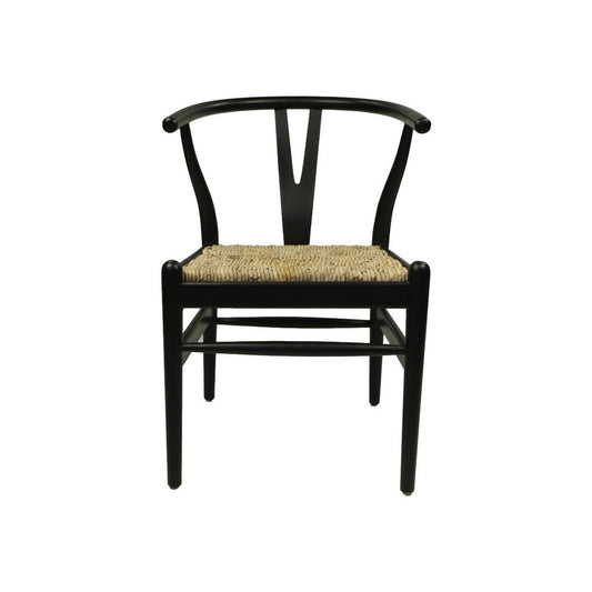 HSM Collection-Eetkamerstoel Delilah-50x41x78-Zwart/Naturel-Mahonie/Bananenblad