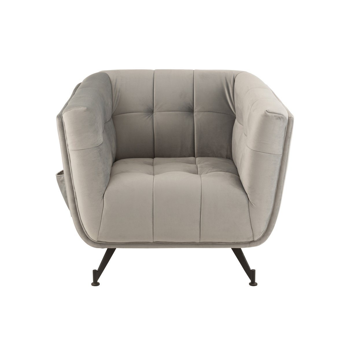 J-Line zetel Lounge - 1 pers - textiel/metaal - lichtgrijs