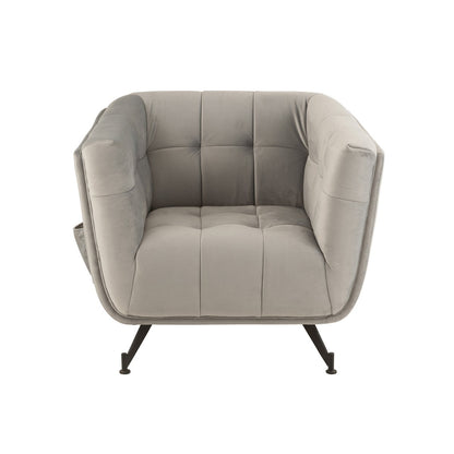 J-Line zetel Lounge - 1 pers - textiel/metaal - lichtgrijs