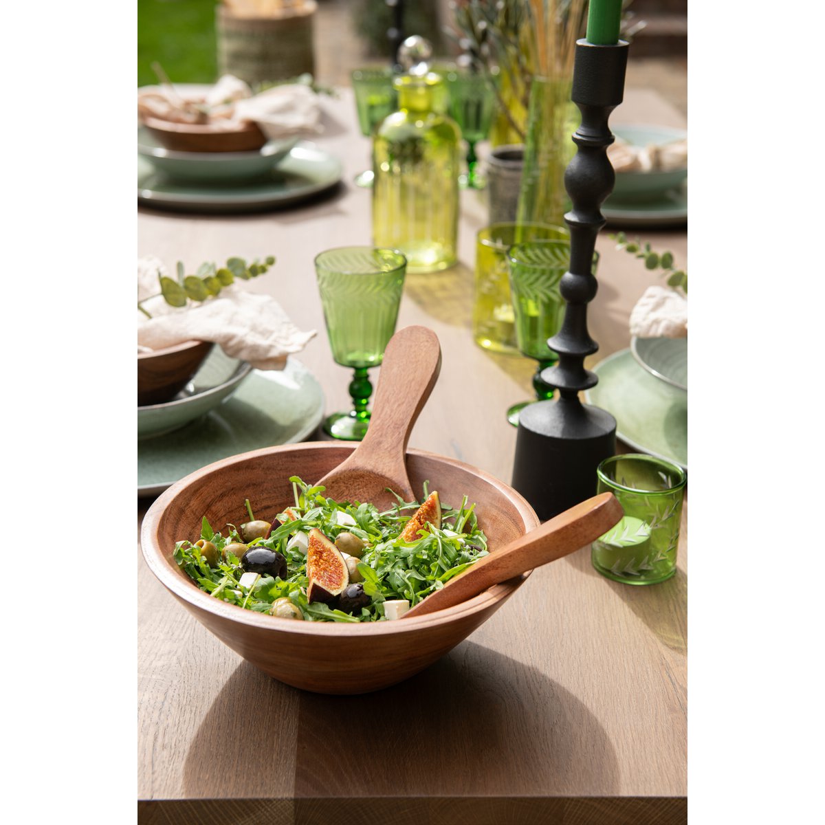 J-Line kom Acacia - hout - naturel - medium