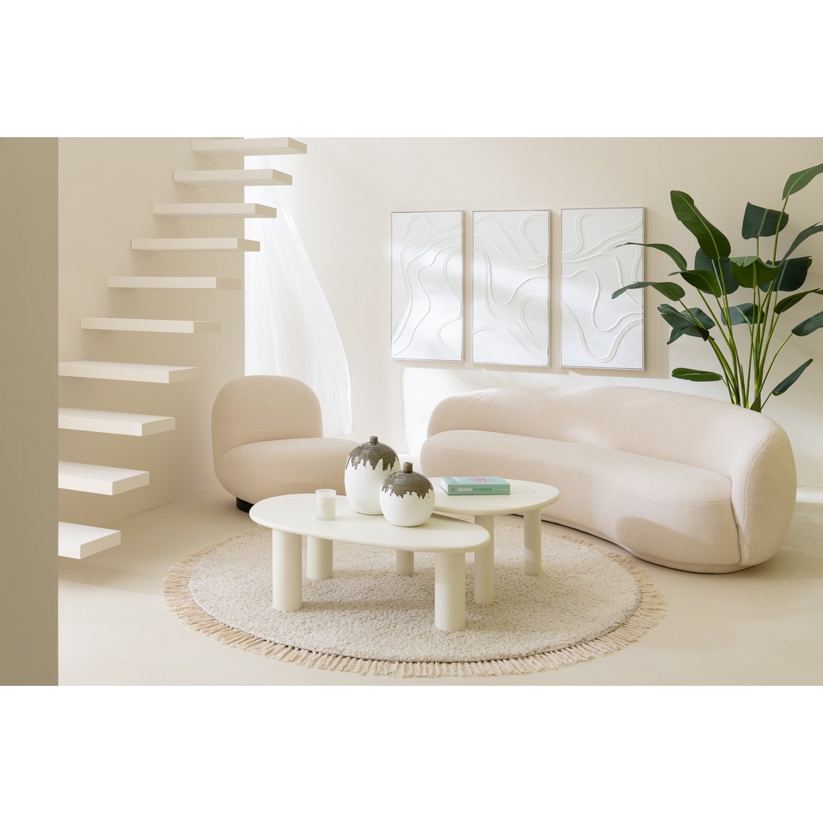 J-Line Bijzettafel Bali Mdf/Pvc Wit Medium