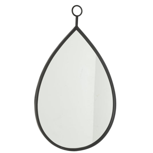 J-Line spiegel Drop - glas - zwart - large - 45 x 74.5 cm
