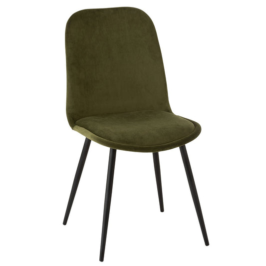 J-Line Stoel Claire Metaal/Textiel Groen
