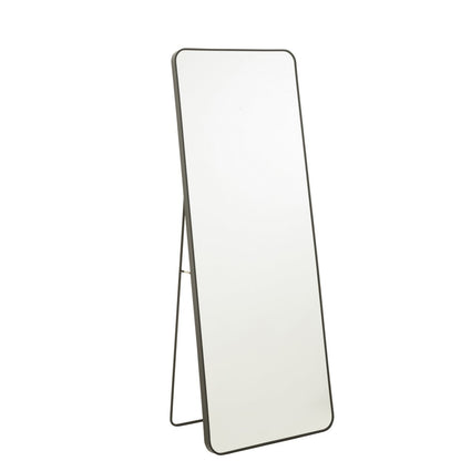 J-Line spiegel Op Voet Rechthoek - glas/metaal - zwart - 55 x 150 cm