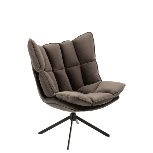 J-Line stoel Relax Kussen op frame - textiel/metaal - grijs