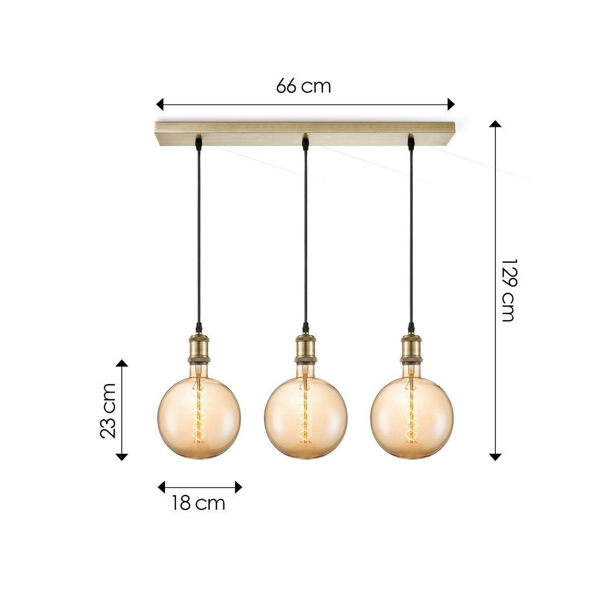 Home Sweet Home hanglamp brons vintage - 3 LED -dimbaar E27 amber