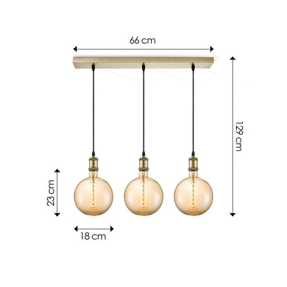Home Sweet Home hanglamp brons vintage - 3 LED -dimbaar E27 amber