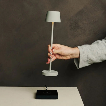Vondel Mini Shadow Gray Oplaadbare en draadloze lamp - draadloos oplaadbaar via laadstation