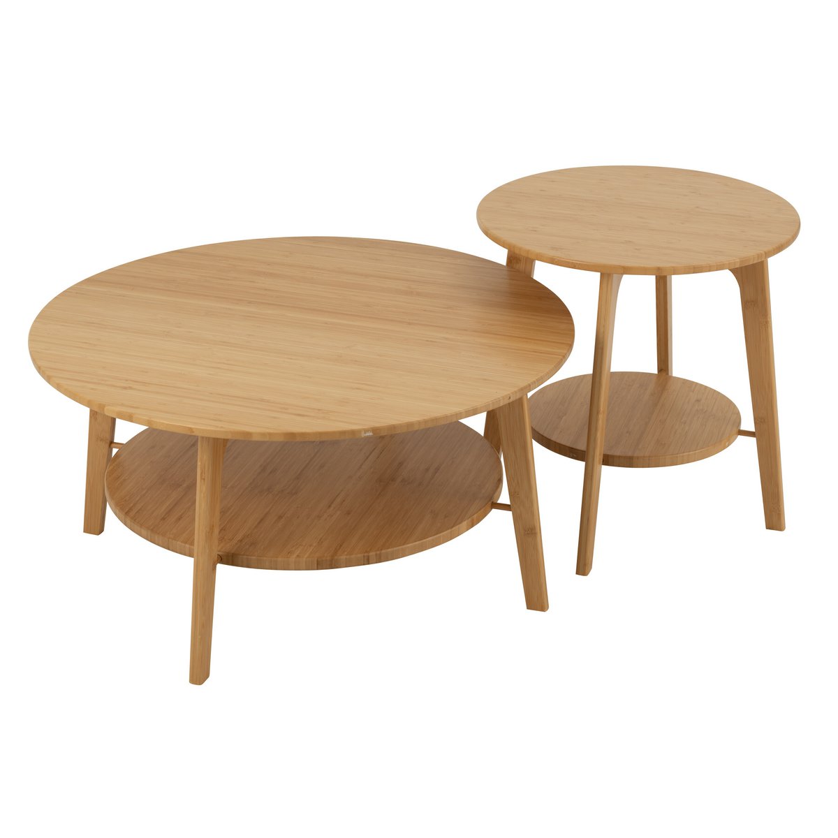J-Line bijzettafel Rond - bamboe - naturel - large
