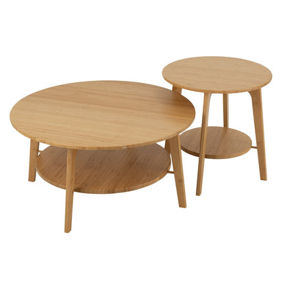 J-Line bijzettafel Rond - bamboe - naturel - large
