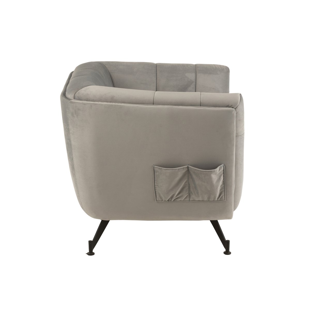J-Line zetel Lounge - 1 pers - textiel/metaal - lichtgrijs