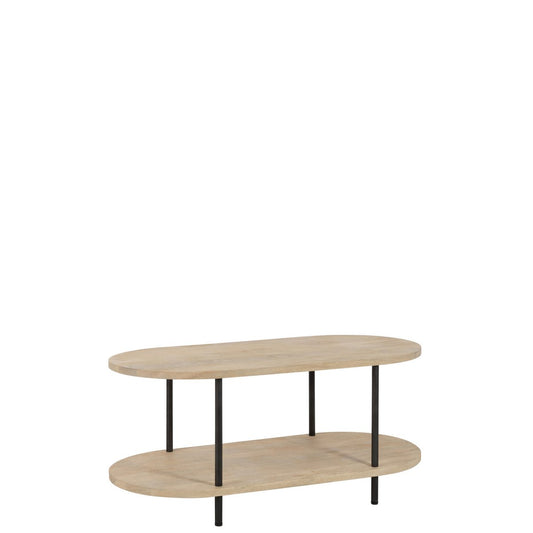 J-Line salontafel Eli 2 Planken - hout/metaal - naturel/grijs