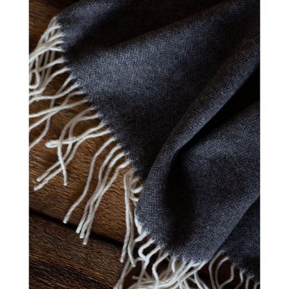Merino/kasjmier plaid MILANO - donkergrijs