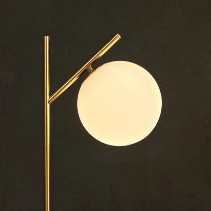 Madison Marmeren Lamp met Matglazen Bol – Elegante Tafellamp